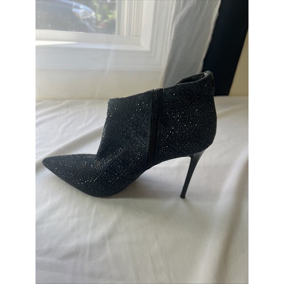 GUESS Womens Size 9 Black Embellished Fazzie2 Pointed Toe Stiletto Booties - Picture 3 of 11
